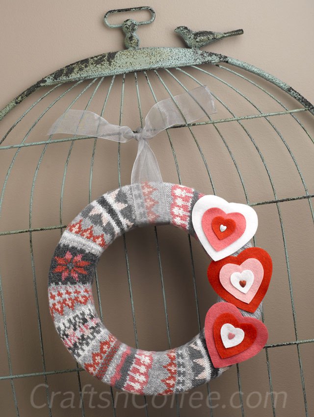 13 sweater wreath valentines day