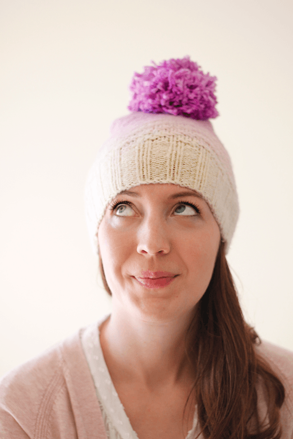 2 pom pom hat from old sweater