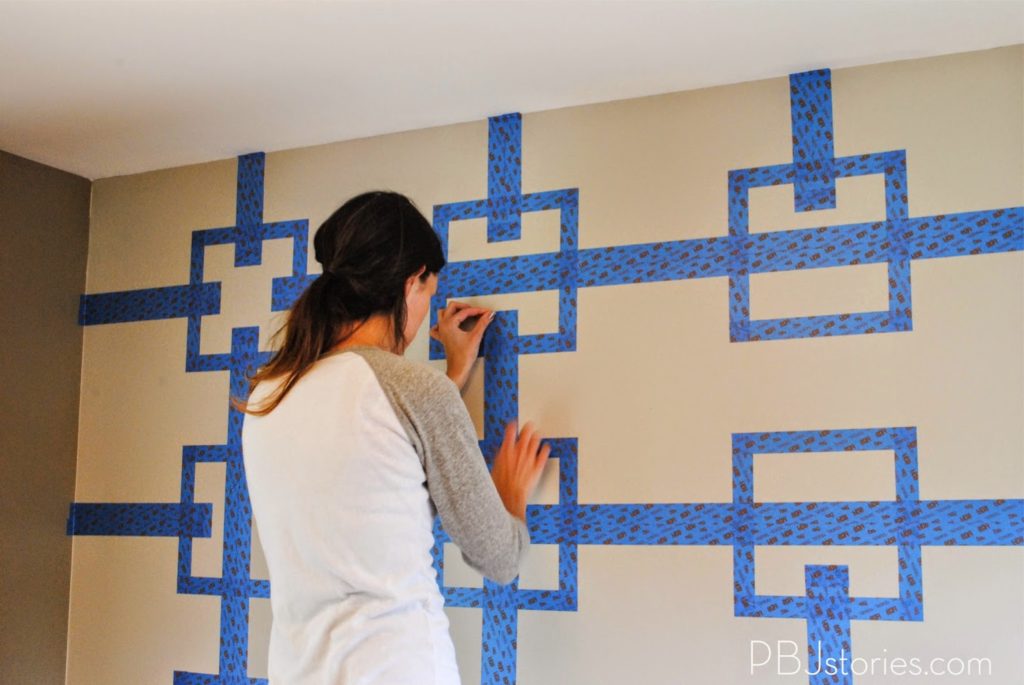 Paint tape wall stencils