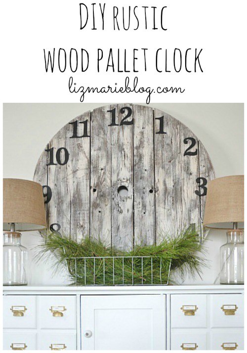 White washed wood pallet clock