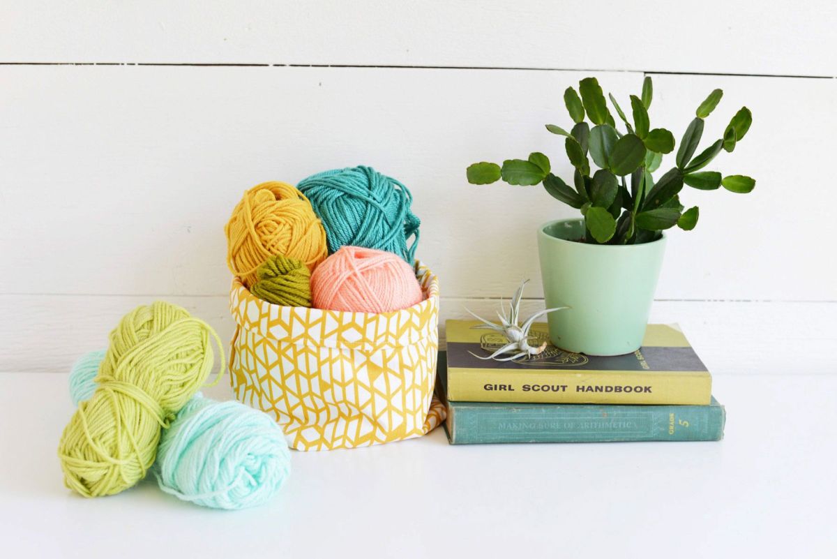 Yellow DIY Fabric Basket