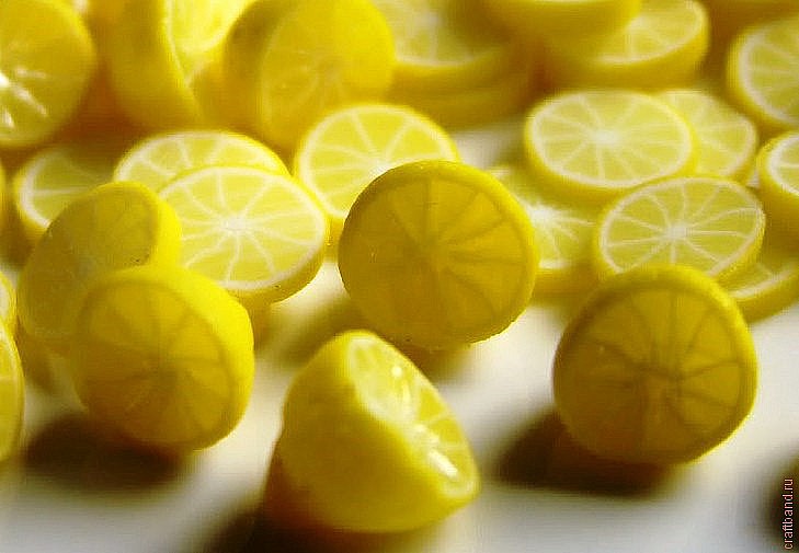 Лимон из полимерной глины