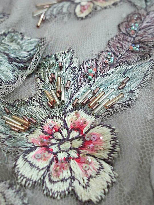Текстурная вышивка в коллекциях высокой моды. Цветочные мотивы, фото № 21