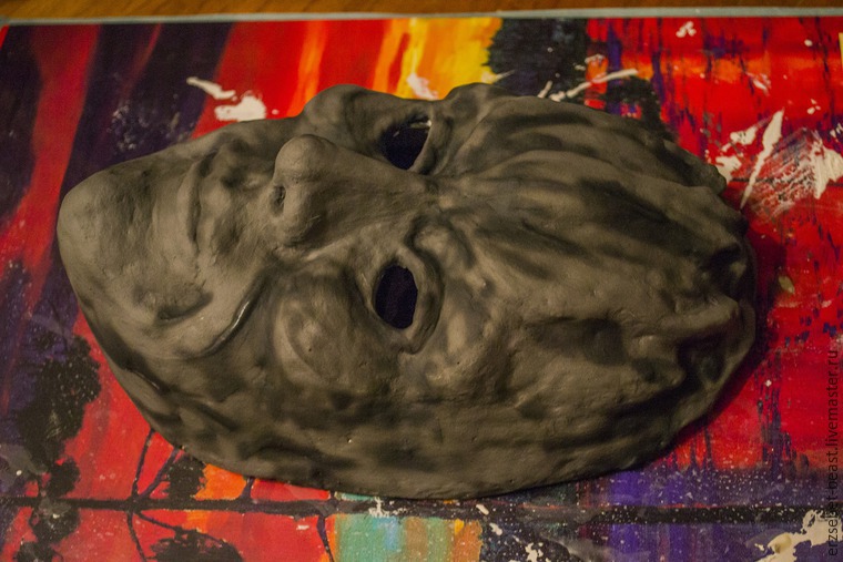 Интерьерная маска из папье-маше и полимерной глины, фото № 3