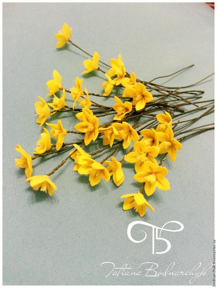 Создание полевых цветов из фоамирана: весенники, фото № 13
