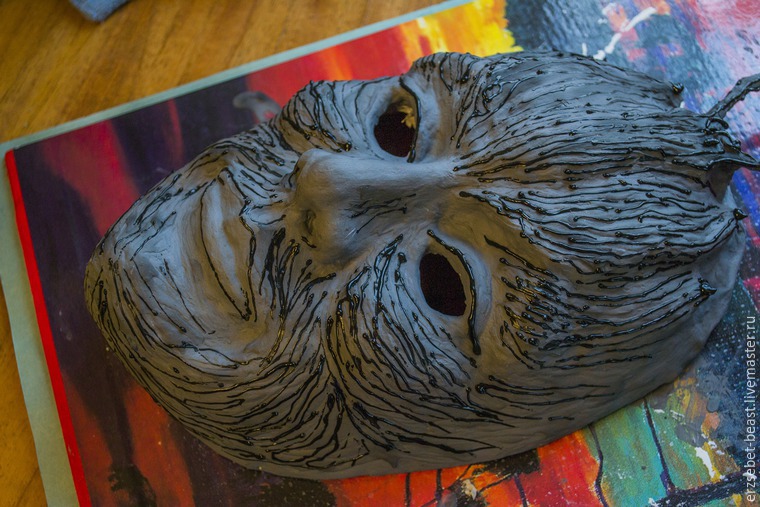 Интерьерная маска из папье-маше и полимерной глины, фото № 5