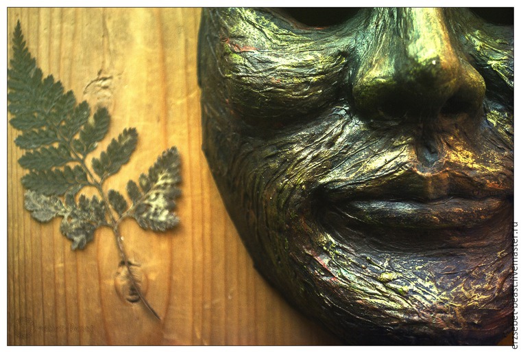 Интерьерная маска из папье-маше и полимерной глины, фото № 8
