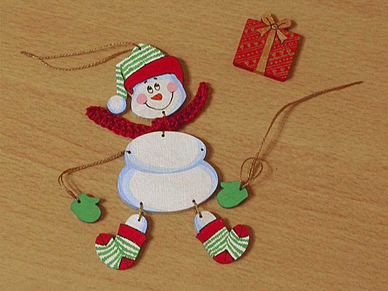 «Веселый снеговик», или Елочная игрушка из фанеры своими руками, фото № 7