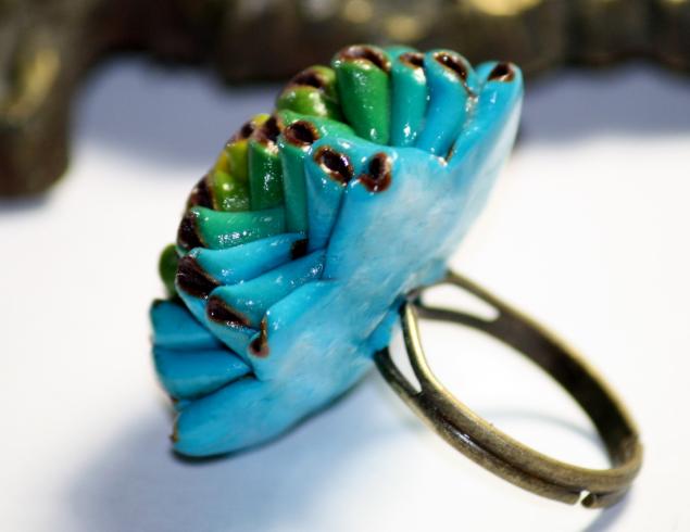Лепим из полимерной глины кольцо «Необычный цветок» с переходом цвета, фото № 22