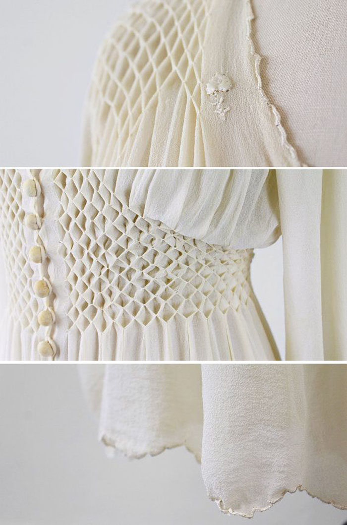 Великолепная вышивка, нежнейшее кружево, шелковые ленты: прекрасные детали антикварных платьев, фото № 32