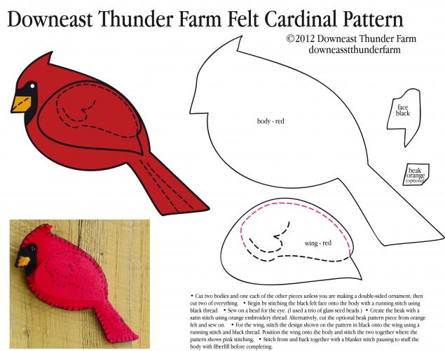 Фетровые птички Сьюзен Джордан Беннет (с выкройками), фото № 9