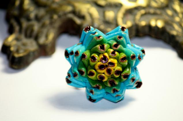 Лепим из полимерной глины кольцо «Необычный цветок» с переходом цвета, фото № 21