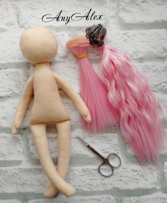 Мастер-класс по шитью тела текстильной куклы с волосами, фото № 17