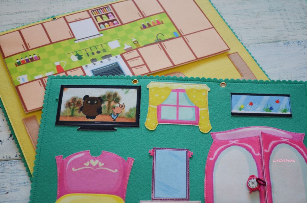Домик для куклы из фетра + календарь, игровой планшет, фото № 4