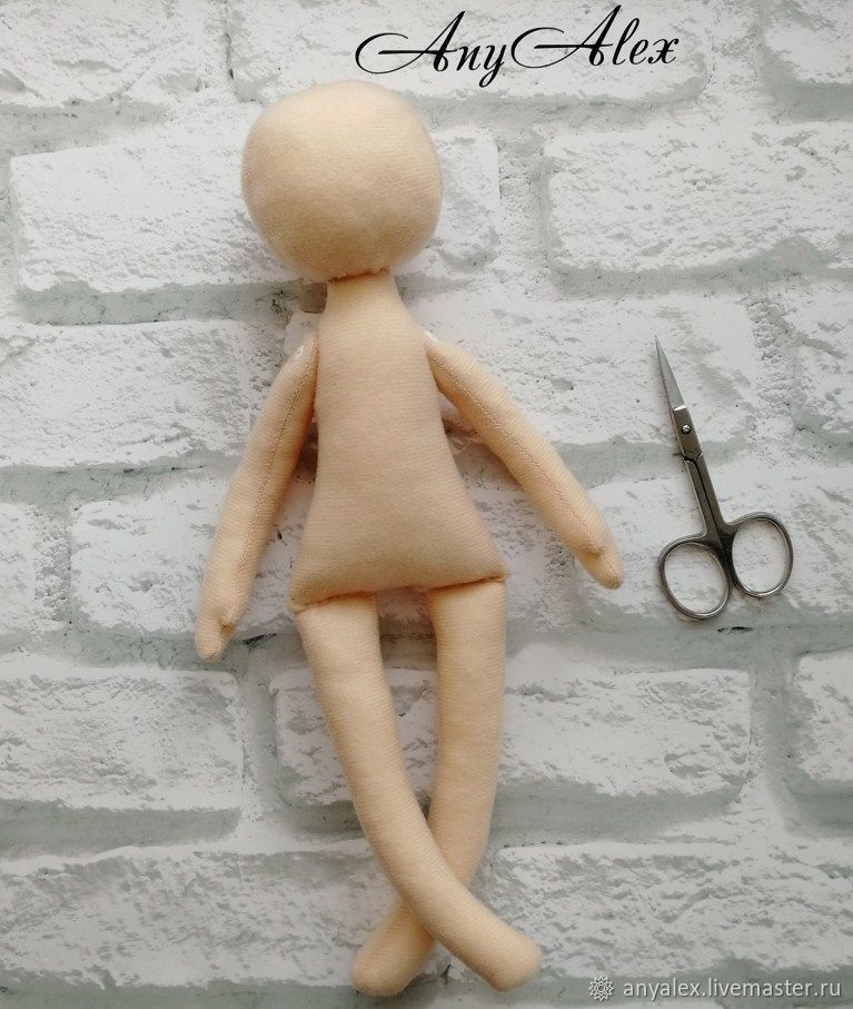Мастер-класс по шитью тела текстильной куклы с волосами, фото № 16