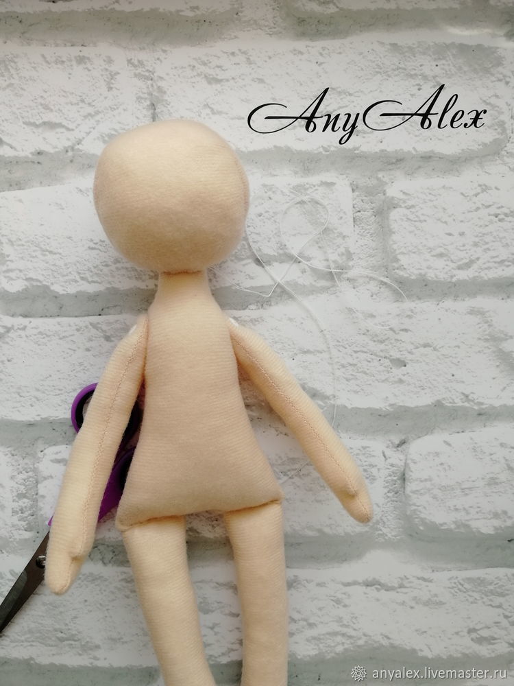 Мастер-класс по шитью тела текстильной куклы с волосами, фото № 15