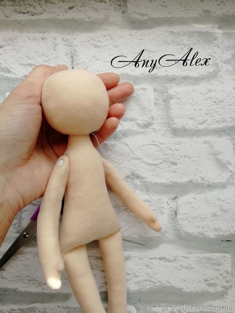 Мастер-класс по шитью тела текстильной куклы с волосами, фото № 14