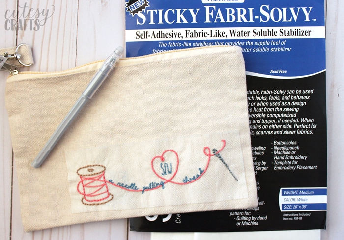 Fabri-Solvy Embroidery Transfer Method