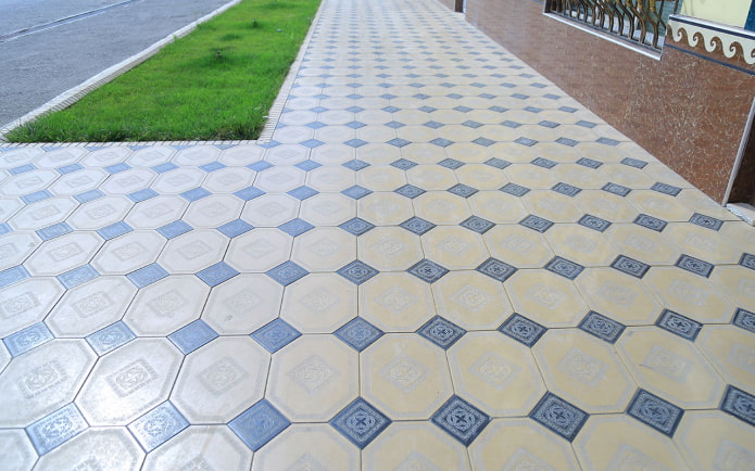 плитка для тротуара в форме восьмигранника