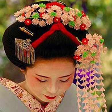 украшение канзаши в Японии