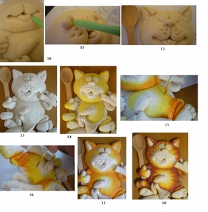 Изготовление кота из соленого теста