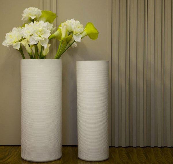White Ceramic Floor Vase