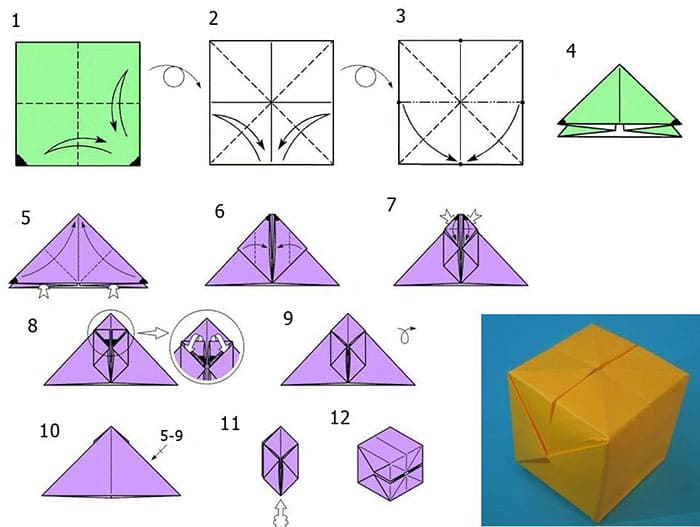 Схема сборки оригами