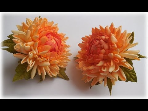 МК Хризантемы из фоамирана на резинке / Chrysanthemum of foamIran