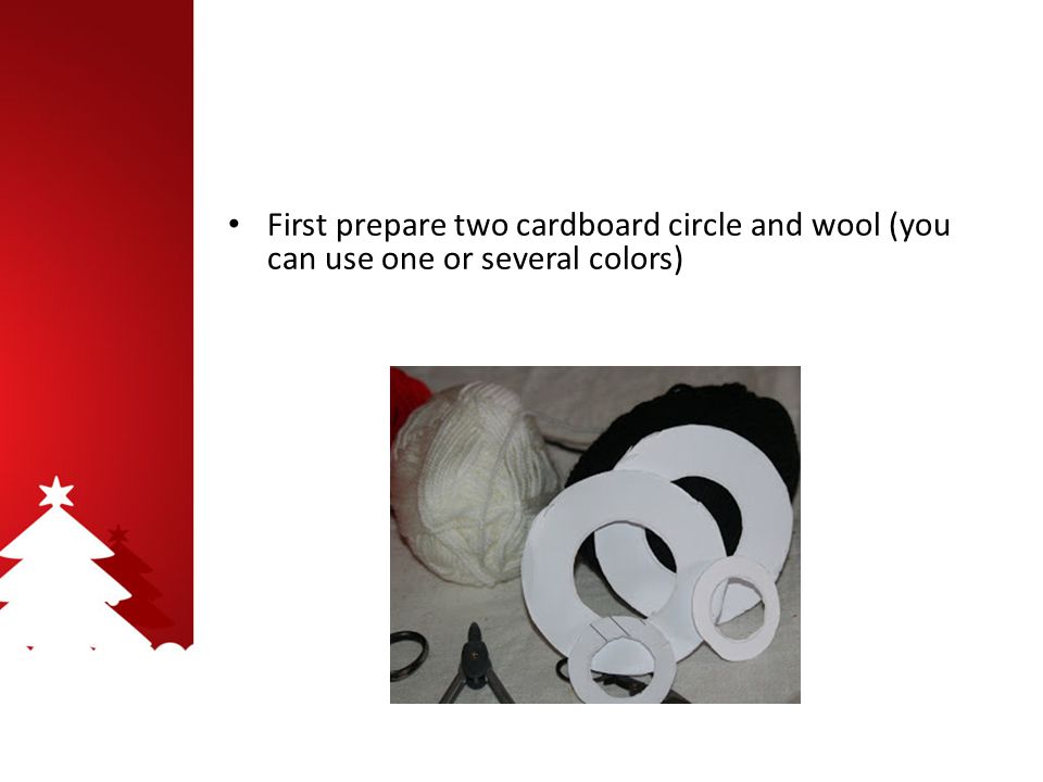 First prepare two cardboard circle and wool (you can use one or several colors)