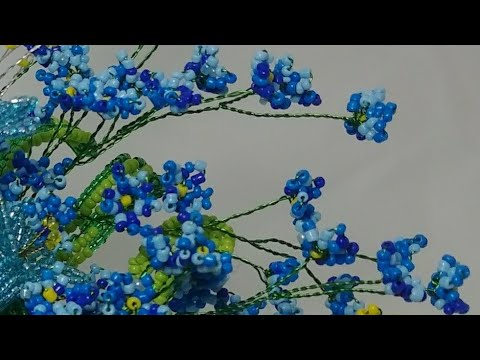 Незабудки из бисера МК от Koshka2015 - цветы из бисера, бисероплетение, МК   Часть 1 Цветочки