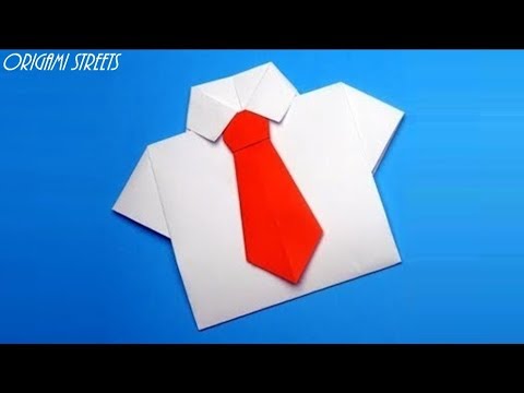 Как сделать рубашку с галстуком. Оригами рубашка с галстуком из бумаги.