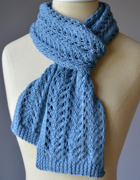 Free Knitting Pattern for 4 Row Repeat Lace Scarf