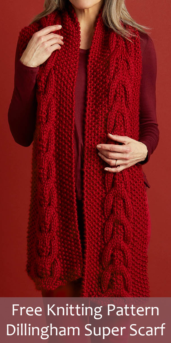 Free Knitting Pattern for Dillingham Super Scarf