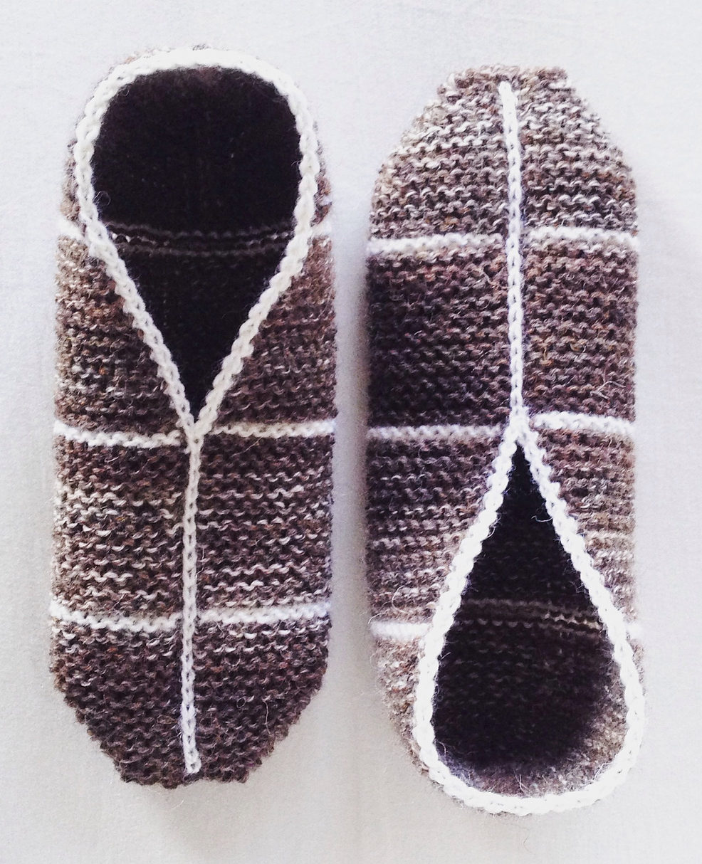 Free Knitting Pattern for Simple Garter Stitch Slippers