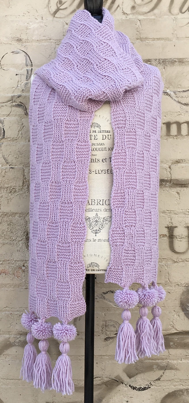 Free Knitting Pattern for Faux Weave Super Scarf