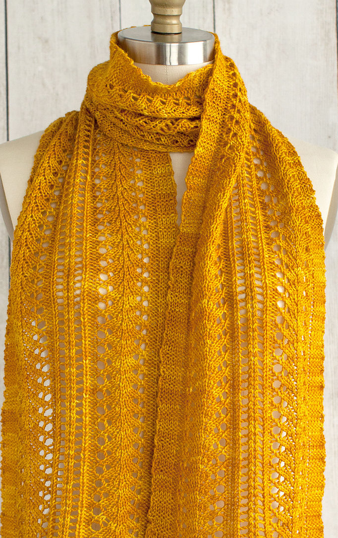 Free Knitting Pattern for Easy 4 Row Repeat Sage Smudging Scarf