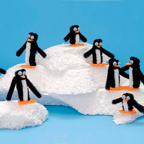 пингвины из пушистой проволоки