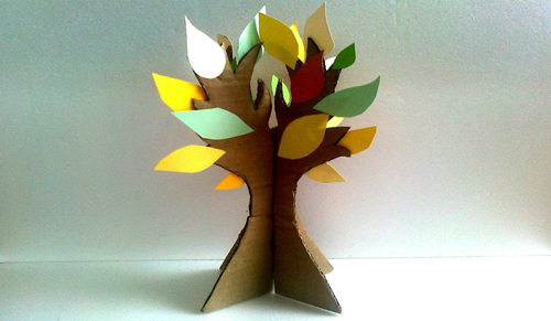 детская поделка дерево из цветной бумаги 6