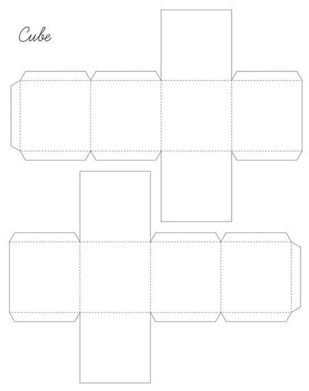 Схема куба из бумаги
