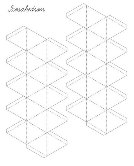 Схема икосаэдра из бумаги