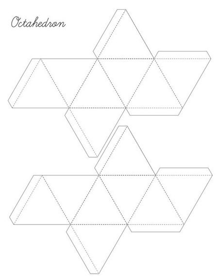 Схема октаэдра из бумаги