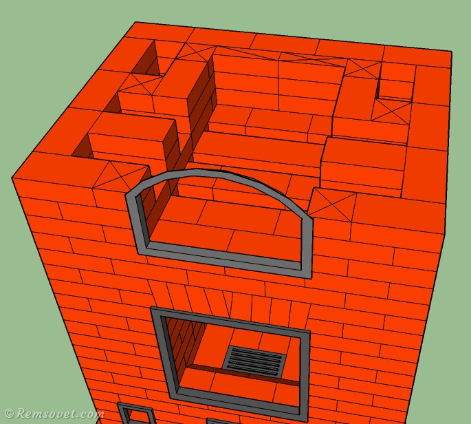 Печь своими руками: порядовка - 20-й ряд
