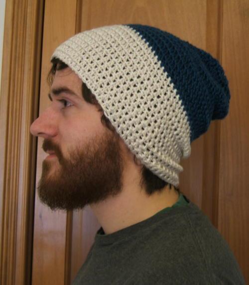 Slouchy Hat Crochet Pattern - These 14 crochet hat patterns for men are unique, fun to make and stylish. Pick up your hook and your favorite crochet beanie pattern and get stitching!  #crochethatpatterns #crochethatsformen #menscrochetbeanies