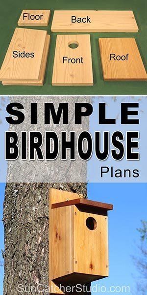 Free simple Birdhouse plans to attract birds to your backyard and garden. This bird house makes a great family project that the kids can help build.