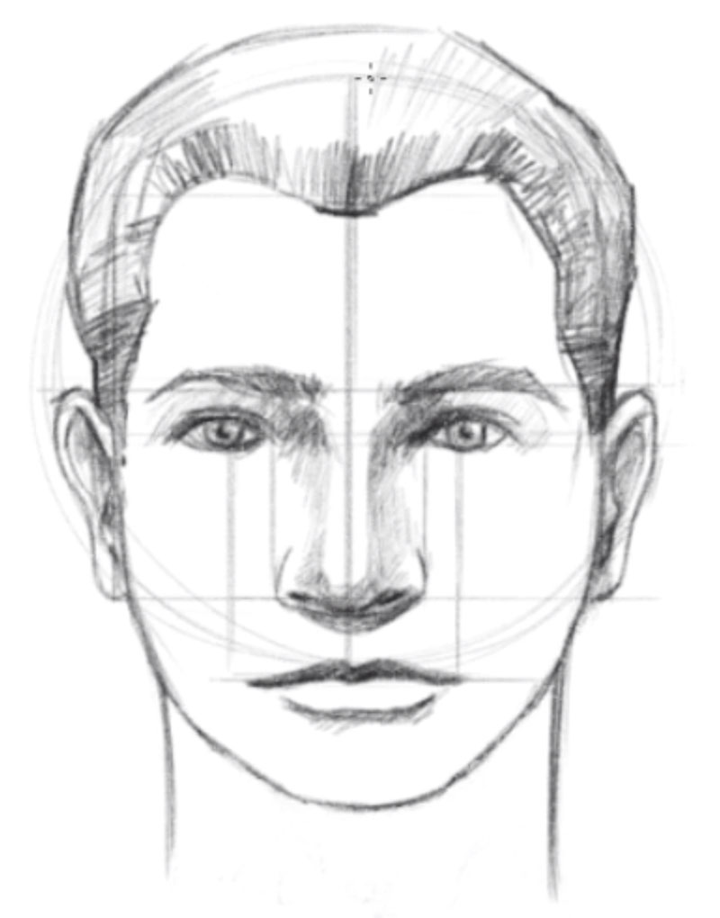 How to draw a face - step - 11 - Draw the Neck