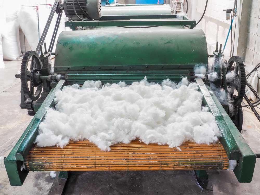 Wool fabric production