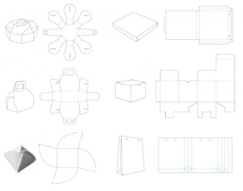 шаблоны для вырезания упаковочных коробочек