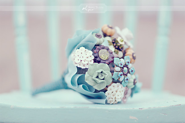 Bridal bouquet made from doorknobs and drawer pulls